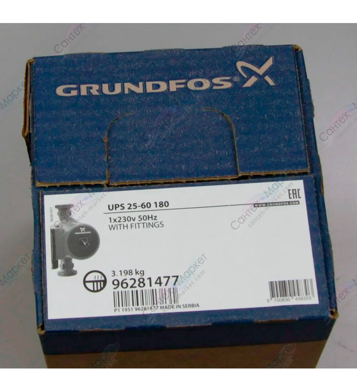  насос Grundfos UPS 25-60 180 мм (арт. 96281477) -  .