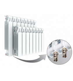Биметаллический секционный радиатор Rifar Monolit Ventil 350 VR / 4 секции