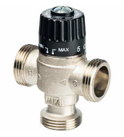 Клапан смесительный Stout Stout термостатический для систем отопления и ГВС 1  НР 30-65С KV 2,3, центральное смешивание, SVM-0