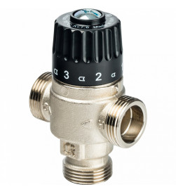 Клапан смесительный Stout Stout термостатический для систем отопления и ГВС 3/4  НР 30-65С KV 1,8, центральное смешивание, SVM